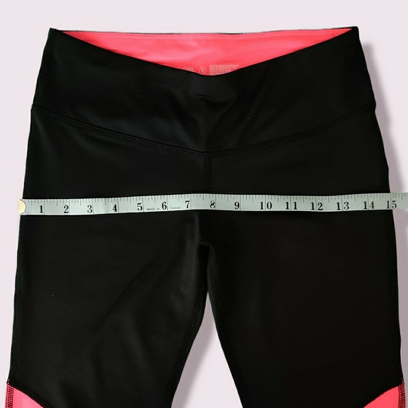 NEW Material Girl Active Juniors Small Leggings Black Pink & White - Picture 3 of 9